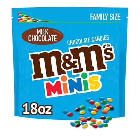 M&M's MINIS Milk Chocolate Candy, Family Size - 18 oz Bag