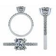 thumbnail image 3 of NANA Jewels 1.50ct Cushion Solitaire CZ Engagement Ring W/Sides - Silver 6mm Size 10, 3 of 8