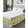 thumbnail image 4 of Country Lemon Bed Skirt Leaf Flowers Watercolor Plants Farmhouse Bed Skirts King Size 18 Inch Drop, Wrap Around Dust Ruffle&nbsp;Bedskirt with Adjustable Elastic Belt for Queen Size Beds, 4 of 7