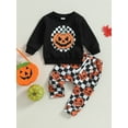 thumbnail image 2 of Infant Baby Boys Girls Halloween Outfits Long Sleeve Pumpkin Sweatshirt Pants Set, 2 of 8