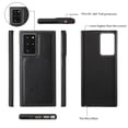 thumbnail image 2 of Zipper Wallet Magnetic Phone Case for Samsung Galaxy Note 20 Ultra, Wrist Strap & Lanyard Lychee PU Leather Skew Bag Phone Cover with Makeup Mirror RFID Blocking Card Slots, Black, 2 of 12