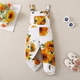 thumbnail image 6 of URMAGIC Girls Sunflower Print Overalls Jumpsuit with Pocket Suspender Pant Toddler Summer Clothes Outfit 18 Months- 6 Years, 6 of 11
