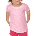 thumbnail image 3 of Kavio IJS0562 Infants Slub Raw Edge Crew Neck Short Sleeve-Baby Pink-18M, 3 of 4