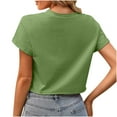 thumbnail image 3 of JINMGG 2024 Summer Tops for Women Clearance under $10,Women's Fashion Comfortable Casual Round Neck Short Sleeve Print Top Short Blouse, 3 of 8
