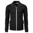 thumbnail image 2 of H2H Mens Active Slim Fit Track Lightweight Jacket Zip-up Long Sleeve Training Basic Designed BLACK US M/ASIA L (CMOJA134), 2 of 6