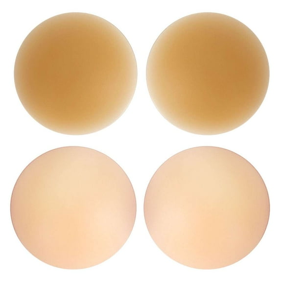 Deago 2 Pairs Nipple Covers for Women Reusable Waterproof Ultra Thin Invisible Sticky Adhesive Silicone Nipple Pasties 3.1inch