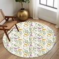 thumbnail image 2 of Round Rug 5Ft Washable Non-Slip, Easter Circle Area Rugs for Living Room Bedroom, Spring Floral Daisy Flowers Butterflies Watercolor Indoor Floor Mats Carpet Runner for Home Decor Aesthetic, 2 of 8
