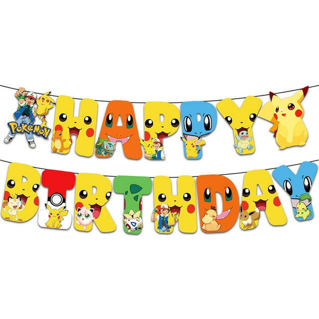 New Pink Pokemon Birthday Decorations Pikachu Party Tableware Balloons Plates Napkin Backdrop Decor Balloons For Boys Party