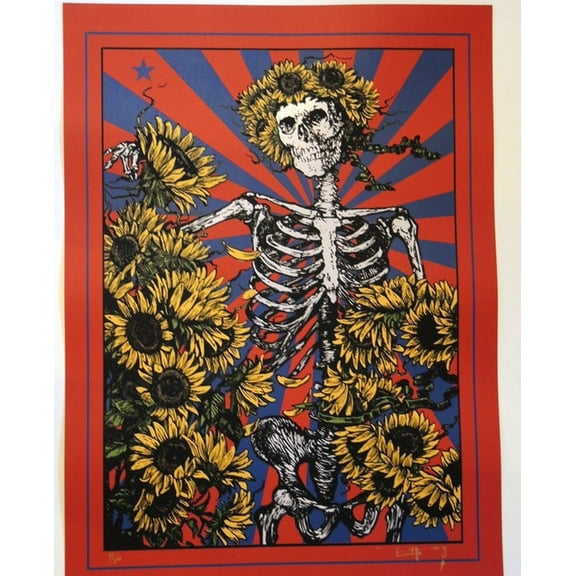 Grateful Dead - 50Th Anniversary - Lenticular - Mike Dubois - Fare Thee Well – Poster - Poster Print - Wooden Hanging Scroll Frame 11 x 17 Inch Poster