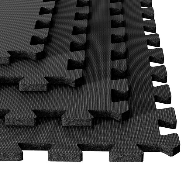 Stalwart 16 Sq Ft Ultimate Comfort Foam, Black And White Foam Floor Tiles