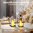 thumbnail image 4 of Modern Gold LED Candle Lanterns Set of 3, Flickering Flameless Candles with Timer and Remote, Indoor Outdoor Decorative Centerpiece for Porch Table Fireplace Farmhouse Decor, 4 of 7