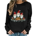 thumbnail image 2 of PNTUTB Women's Fashion Santa Claus Pattern Print Casual Crewneck Long Sleeve Loose Pullover Hoodless Sweatshirt, 2 of 6