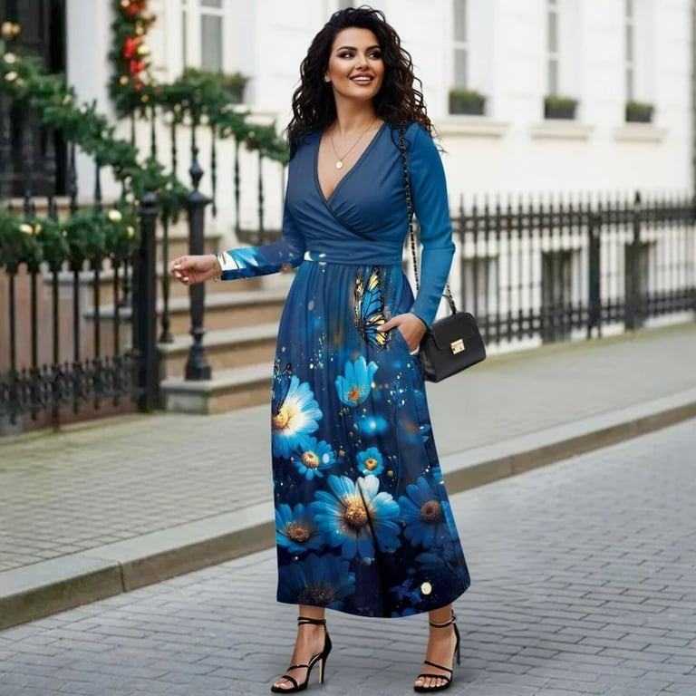slim fit dress slacks A1437 - LIGHT BLUE LEAF MOTIF APPLIQUED A-LINE DRESS - Andrea & Leo Couture main image 0