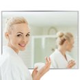 thumbnail image 3 of Costway 24" x 32" Large Rectangular Wall Mirror Stainless Steel Frame Floating Glass, 3 of 10