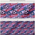 thumbnail image 2 of Soimoi Purple Cotton Cambric Fabric Brush Stroke & Football Sports Print Fabric by the Yard 56 Inch Wide, 2 of 7