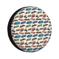thumbnail image 1 of Fotbe Train Funda de Llanta de Repuesto con Estampado, Engrosada, Ajuste Universal para Jeep, Remolque, RV, SUV, Camión-14 inch, 1 of 6
