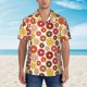 thumbnail image 2 of Balery Donut Camisas hawaianas de manga corta para hombre, camisas playeras de corte holgado, camisas de vacaciones con botones,X-Large, 2 of 7