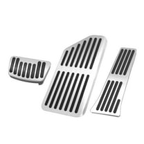 3pcs Car Gas Accelerator Brake Foot Rest Pedal Cover Pad for Kia Carnival 2022-2023 Antislip Silver Tone