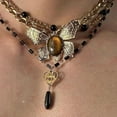 thumbnail image 2 of Butterfly Titanium Steel Exquisite Retro Twin Clavicle Chain, 2 of 2