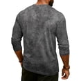 thumbnail image 5 of CCRFTGI Polo Shirts for Men Henley Raglan 3/4 Sleeve Big and Tall Tie Dye Shirts Jersey Baseball Button Up Classic Summer Fall Blouse Tops Gray XXXL, 5 of 8