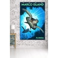 thumbnail image 3 of Marco Island, Florida, Sea Turtle Diving (36x54 Giclee Gallery Art Print, Vivid Textured Wall Decor), 3 of 3
