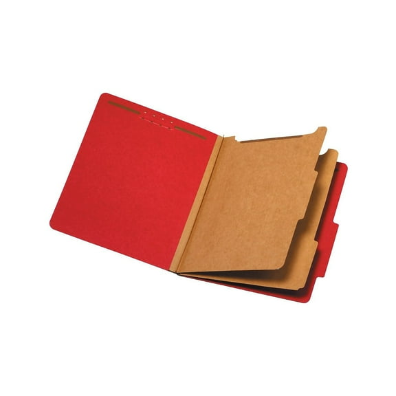 Pendaflex® Standard Classification Folders With Fasteners, 8 1/2" x 11", Letter Size, 60% Recycled, Bright Red, Box Of 10