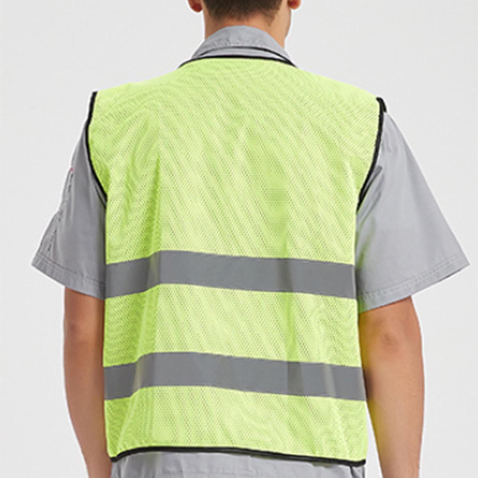 Handshe Men's Work Vest, Solid Color Mesh V-Neck Sleeveless Hoodless, Outdoor Sports Casual for Hiking and Daily Wear