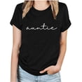 thumbnail image 2 of YHAJDS Women's Basic Tees AUNTIE Graphic Print Round Neck Short Sleeve Loose Summer Top, 2 of 5