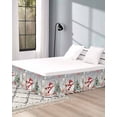thumbnail image 4 of Gray Snowman Christmas Bed Skirt Queen Size 16 Inch Drop, Wrap Around Bed Skirts, Xmas Tree Coastal Snowflake Starfish Elastic Bedskirt Pleated Bed Frame Cover Luxurious Dust Ruffle for Queen Bed, 4 of 6