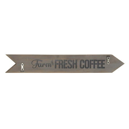 Decmode Farmhouse Wood And Metal Farm Fresh Coffee Arrow-Shaped Decorative Wall Sign, (Best Coffee Shop Signs)