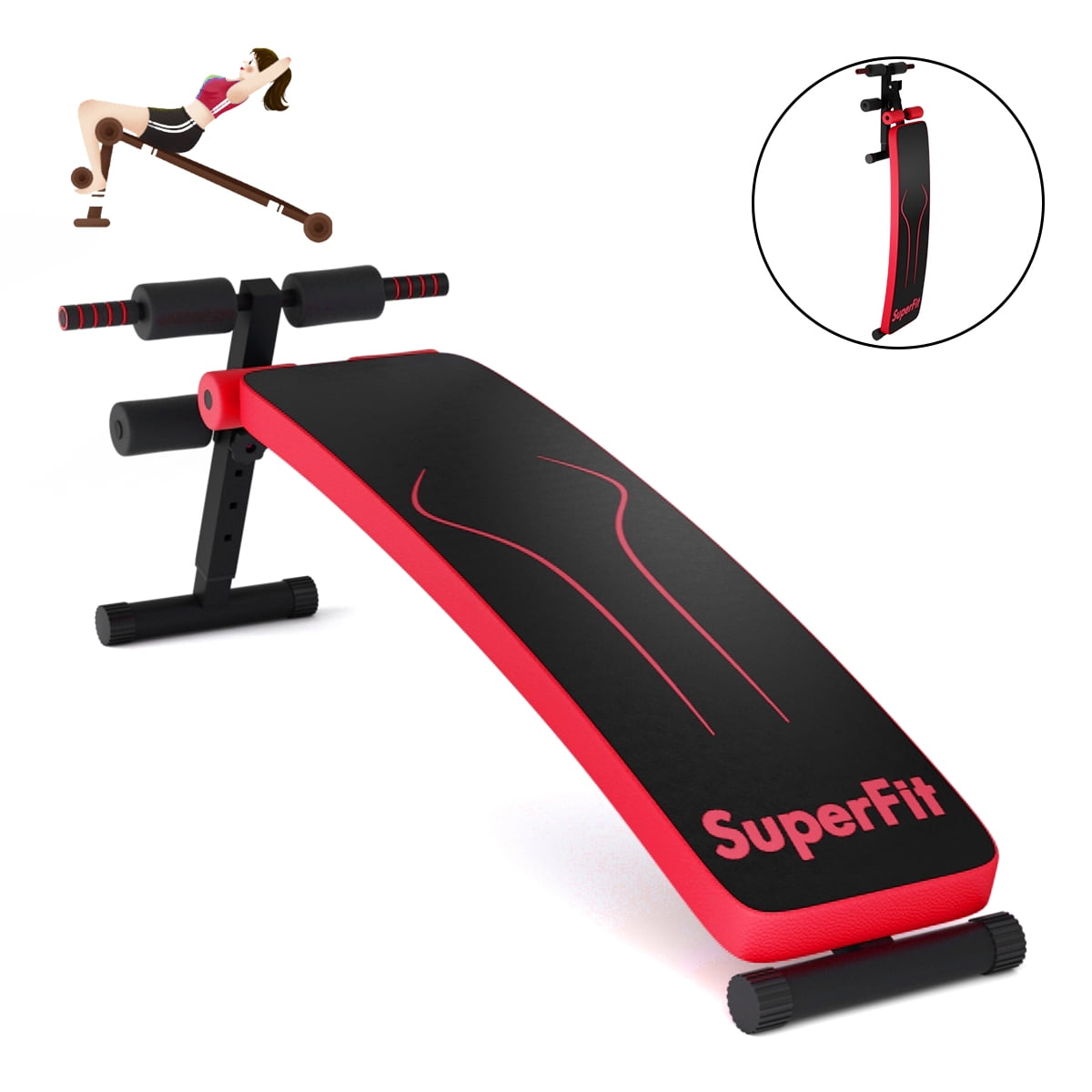 Gym and Office DORTALA Adjustable Weight Bench Sit Up Bench for Home Folding Strength Training Bench Foldable Utility Weight Bench for Full Body Workout 