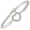 Diamond Heart Bracelet In Sterling Silver