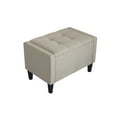 thumbnail image 4 of Home Design Braylen Upholstered 29" Flip Top Storage Bench with Button Tufted Velvet Seat, Spacious Hidden Storage, Modern Rectangular Design for Bedroom or Living Room, Beige, 4 of 6