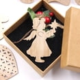 thumbnail image 4 of Adornos colgantes de madera para árbol de Navidad, 6 piezas, Estilo Vintage europeo, manualidades artesanales, 4 of 4