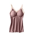 thumbnail image 4 of Hilenly Womens Nursing Tank Tops Built in Bra for Breastfeeding Maternity V Neck Lace Camisole Brasieres, 4 of 7