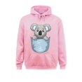 thumbnail image 3 of Sudadera con capucha de manga larga con estampado de koala de bolsillo que se asoma, divertida, para el día del padre, para Navidad, para hombre, 3 of 5