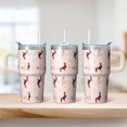 thumbnail image 2 of 20oz Chicken Pattern Tumbler with Handle Insulated Travel Mug Fun Birthday Christmas Gift for Chicken Lovers Women Men Fits Car Cup Holders Comfortable Grip Easy to Carry Errands Commutes, 2 of 6