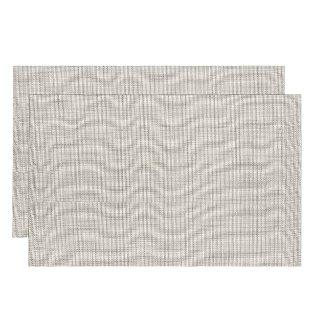 Unique Bargains Napperons, 450x300mm Lot de 2 Napperons en PVC Lavables Tissés Beige