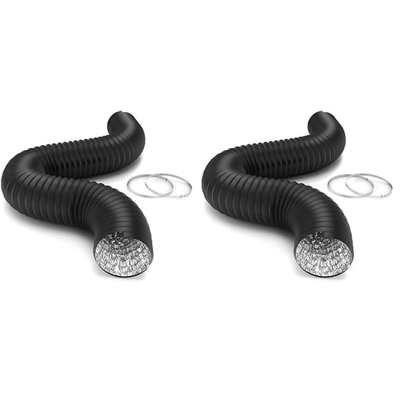 Conductos flexibles de aluminio iPower de 8 pulgadas y 8 pies con 2 abrazaderas