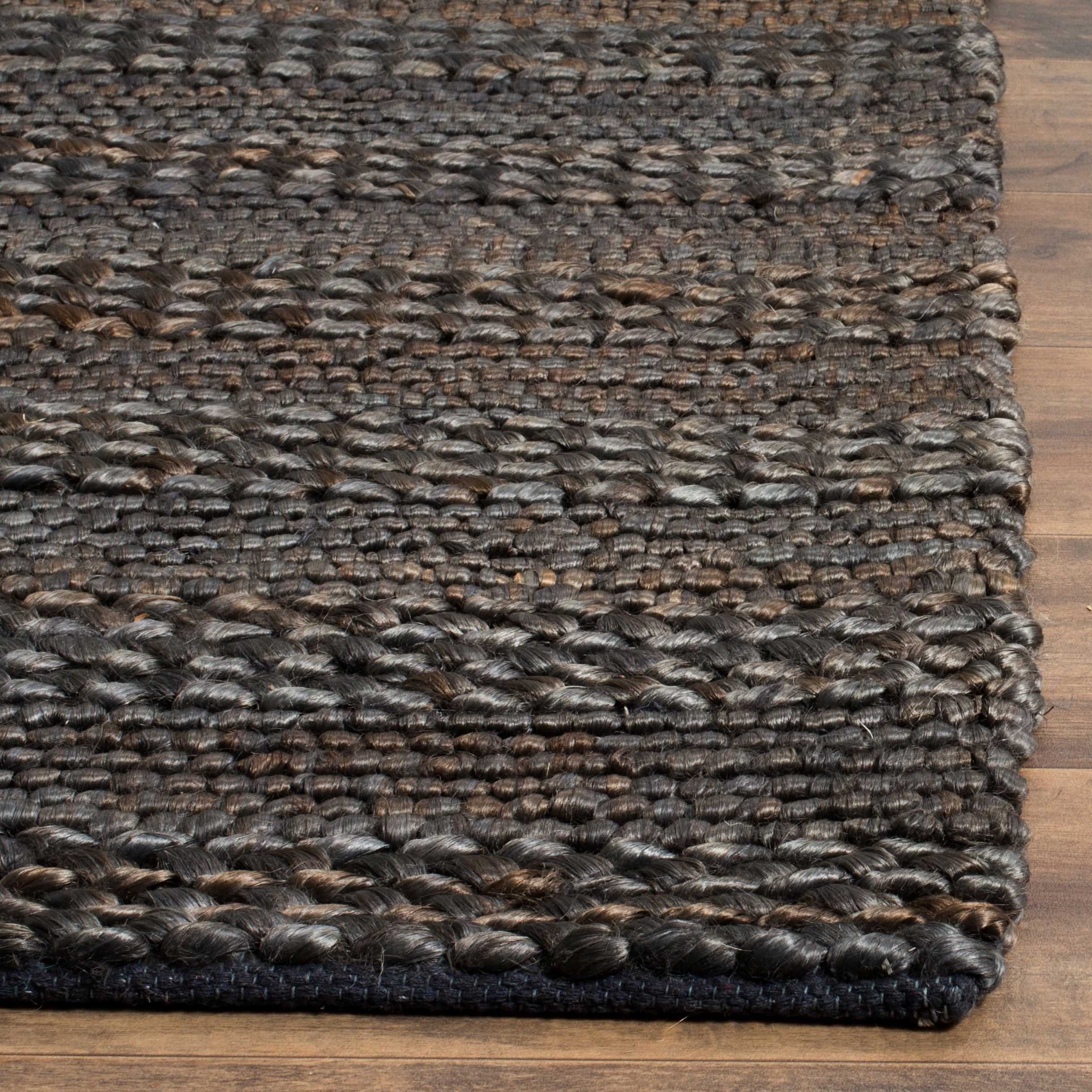 SAFAVIEH Natural Fiber Henrika Braided Runner Rug, Charcoal, 2'3" x 14'