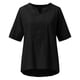 thumbnail image 4 of Pntutb moda mujer verano cuello pico manga corta algodón lino sólido casual camiseta blusa PNTUTB Pntutb-5250, 4 of 7