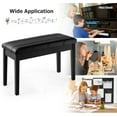 thumbnail image 5 of Costway Solid Wood PU Leather Piano Bench Padded Double Duet Keyboard Seat Storage Black, 5 of 9