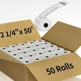 thumbnail image 1 of (50 Rolls) 2 1/4" x 50' Thermal Receipt Paper Rolls, Cash Register POS Thermal Paper Rolls, 2 1/4 in x 50 ft, 1 of 5