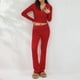 thumbnail image 1 of Pantalones Estilo deportivo Cárdigan Sudadera con capucha Top Pantalones Casual Mujer Traje de vacaciones asimétrico Ygjytge Rojo T L para Mujer, 1 of 5