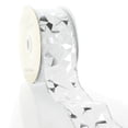 thumbnail image 2 of Ribbon Traditions 2 1/2" Wired Ribbon White/Silver Mosaic - 25 Yards, 2 of 3