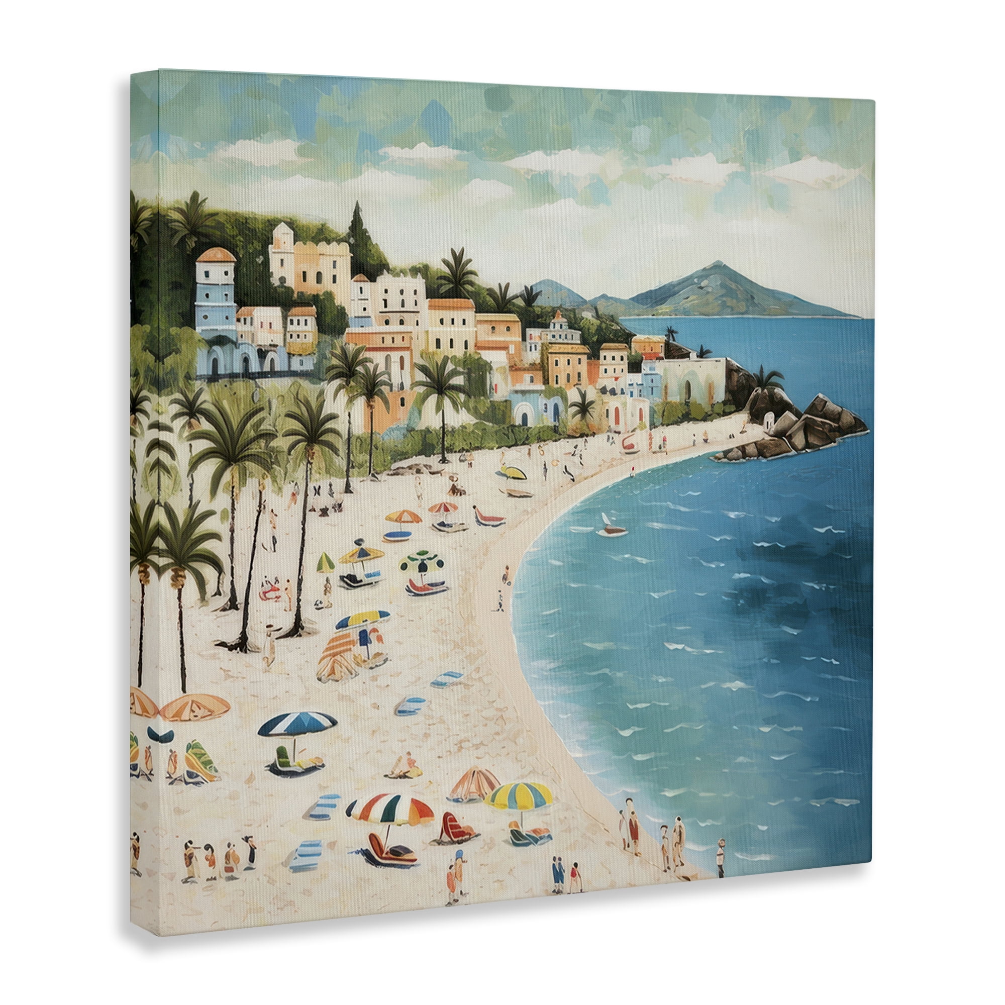Stupell Industries Beach Water's Edge Nautical & Beach Painting Wrapped Canvas Art Print Wall Art, 24 x 24
