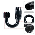 thumbnail image 6 of Cabtherlyn 4pcs 12AN Straight 2pcs 45 Degree 2pcs 90 Degree 2pcs 180 Degree Swivel Hose End Fitting for Braided Fuel Oil Gas Line Hose AN12 Adapter Aluminum Black, 6 of 8