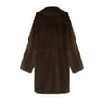 thumbnail image 6 of QSAWXQZ Women's Long Faux Fur Coat Long Sleeve Open Front Lapel Collar Shaggy Jacket Winter Warm Outerwear Brown 2XL, 6 of 9