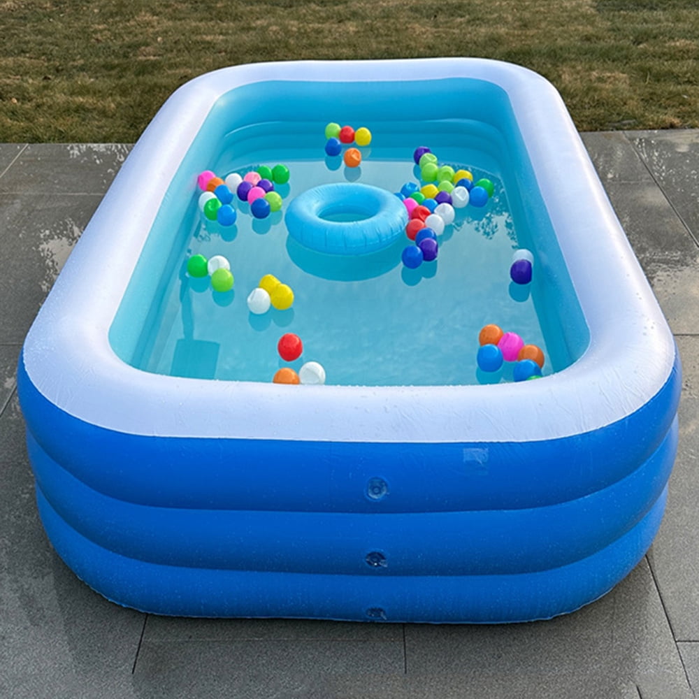 Inflatable Swimming Pool, 98’’ × 55’’ × 20.5’’ Large & Thickened Family Swimming Pool for Garden, Outdoor, Backyard, Suitable for Adults and Family