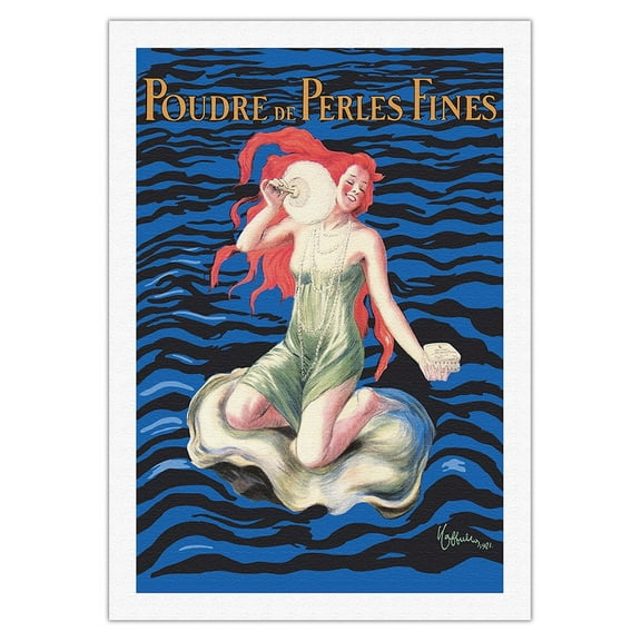 Fine Pearl Powder (Poudre De Perles Fines) - Pearl Perfumes - Vintage Advertising Poster by Leonetto Cappiello c.1921 - Fine Art Rolled Canvas Print 27in x 40in